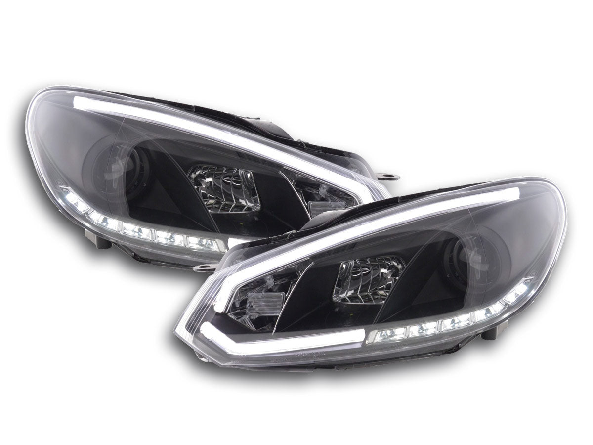 Scheinwerfer Set Daylight LED Tagfahrlicht VW Golf 6 08-12 schwarz Scheinwerfer Set Daylight LED Tagfahrlicht VW Golf 6 08-12 schwarz